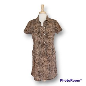 Hillard & Hanson Women's Shift Animal Print Mini Dress with Blouse. Size 6